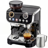 15 Bar Coffee Maker Espresso Machine with Grinder Milk Frother Stainless Steel Espresso Maker for Cappuccino Latte