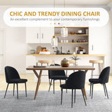 Modern Dining Chairs, Mid-Back Velvet-touch Upholstery Side Chair, Set of 4