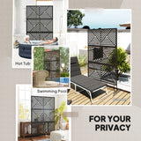 Metal Outdoor Privacy Screen, Freestanding Outdoor Divider with Stand, 78