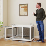 Pet Crate End Table with Water-resistant Cushion or Large Medium Dogs
