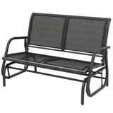 Banc berçant d'extérieur, Chaise berçante de patio 2 personnes, Banc balançoire de canapé de jardin d'extérieur avec tissu maille respirant, cadre en acier pour cour