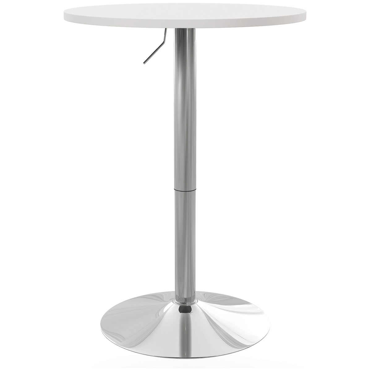 High Top Bar Table, Adjustable Round Kitchen Table with Swivel Top and Steel Base, Bistro Table for 2 People