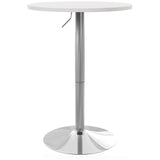 High Top Bar Table, Adjustable Round Kitchen Table with Swivel Top and Steel Base, Bistro Table for 2 People