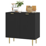 Modern Kitchen Storage Cabinet, Sideboard Buffet Cabinet with Adjustable Shelves and Metal Legs for Kitchen