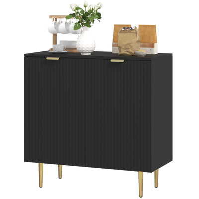 Armoire de Rangement de Cuisine Moderne, Buffet Bahut avec Étagères et Pieds en Métal Ajustables pour Cuisine