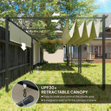 10' x 12' Retractable Pergola Canopy with Roller Shade