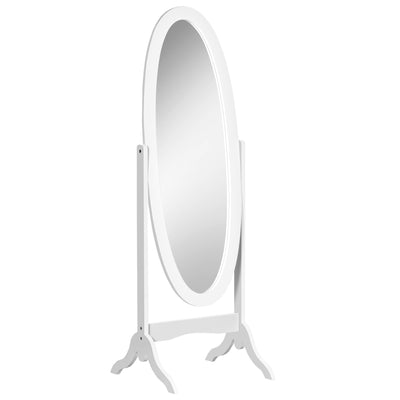 Floor Standing Mirror Full Length Mirror with Adjustable Angle Oval Frame for Dressing Room Bedroom Living Room