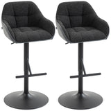 Ensemble de 2 Tabourets de Bar, Tabourets Pivotants de Hauteur Comptoir avec Dossier, Repose-pied, Hauteur Ajustable