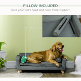 Dog Sofa Bed with Removable Pillows, Water-resistant Fabric, for Medium and Large Dogs