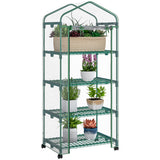 Portable Greenhouse Outdoor Hot House with 4 Tier Shelves, Steel Frame, 28