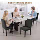 Modern Dining Chairs Set of 4, Kitchen Chairs with Rubberwood Legs and Padded Seat