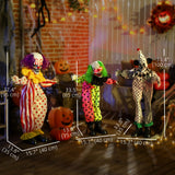 Life Size Stackable Halloween Animated Clown with Red Light Up Eyes