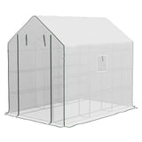 Serre accessible avec 3 étages, serre de jardin avec porte relevable et fenêtres à mailles, 140 x 213 x 190 cm