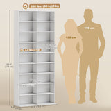 9-Tier DVD Shelf with 18 Compartments and 14 Adjustable Shelves, Holds 640 CDs, 360 DVDs or 430 Blu-rays