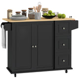 Kitchen Island on Wheels, Kitchen Cart with Drop Leaf, Drawers