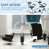 Rolling Shower Chair, Bedside Commode Chair with Wheels