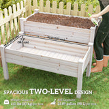 2 Tiers Wood Plant Raised Bed Flower Vegetable Herb Grow Box Stand Garden Step Planter Stand Free Combination