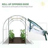 Dome Tunnel Greenhouse Plant Shed with Roll Up Door, 6.6' x 8.2' x 6.6'