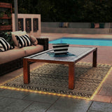 Tapis extérieur avec lumières USB, tapis de patio réversible avec sac de transport pour camping 12' x 9'
