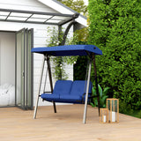 2-Seater Outdoor Porch Swing with Adjustable Canopy, Patio Swing Chair for Garden