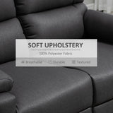 2 Seater Reclining Chair, Loveseat Recliner Sofa with Footrest and Split Backrest