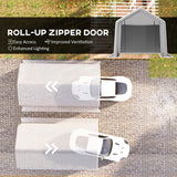 Heavy Duty Carport, 10 x 17 ft Portable Garage with Roll-up Zipper Door for Motorcycle Garden Storage