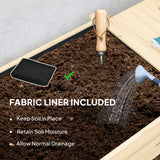 Raised Garden Bed, Wood Planter Box with Lockable Wheels, Side Tables, Bottom Shelf