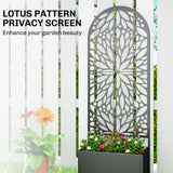 Metal Raised Garden Bed with Trellis for Climbing Plants