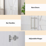 Wardrobe Cabinet with Hanging Rod, Anti-Tipping and 2 Barn Doors
