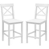 Counter Height Stools Set of 2, Farmhouse Bar Stools with Backs, Solid Wood Counter Stools for Kitchen Island