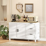Buffet Cabinet with Soft-Close Doors, Modern Sideboard with 3 Drawers for Living Room