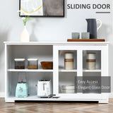 Modern Kitchen Sideboard, Stackable Storage Cabinet, Sliding Glass Door Console