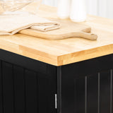 Îlot de cuisine roulant avec rangement, chariot d'îlot de cuisine utilitaire avec tiroir, armoires, porte-serviettes et plateau en bois caoutchouté