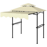 8' x 7.6' Grill Gazebo, 2 Side Shelves, 6 Hooks