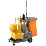 Commercial Janitorial Cart with 3 Tier Shelves