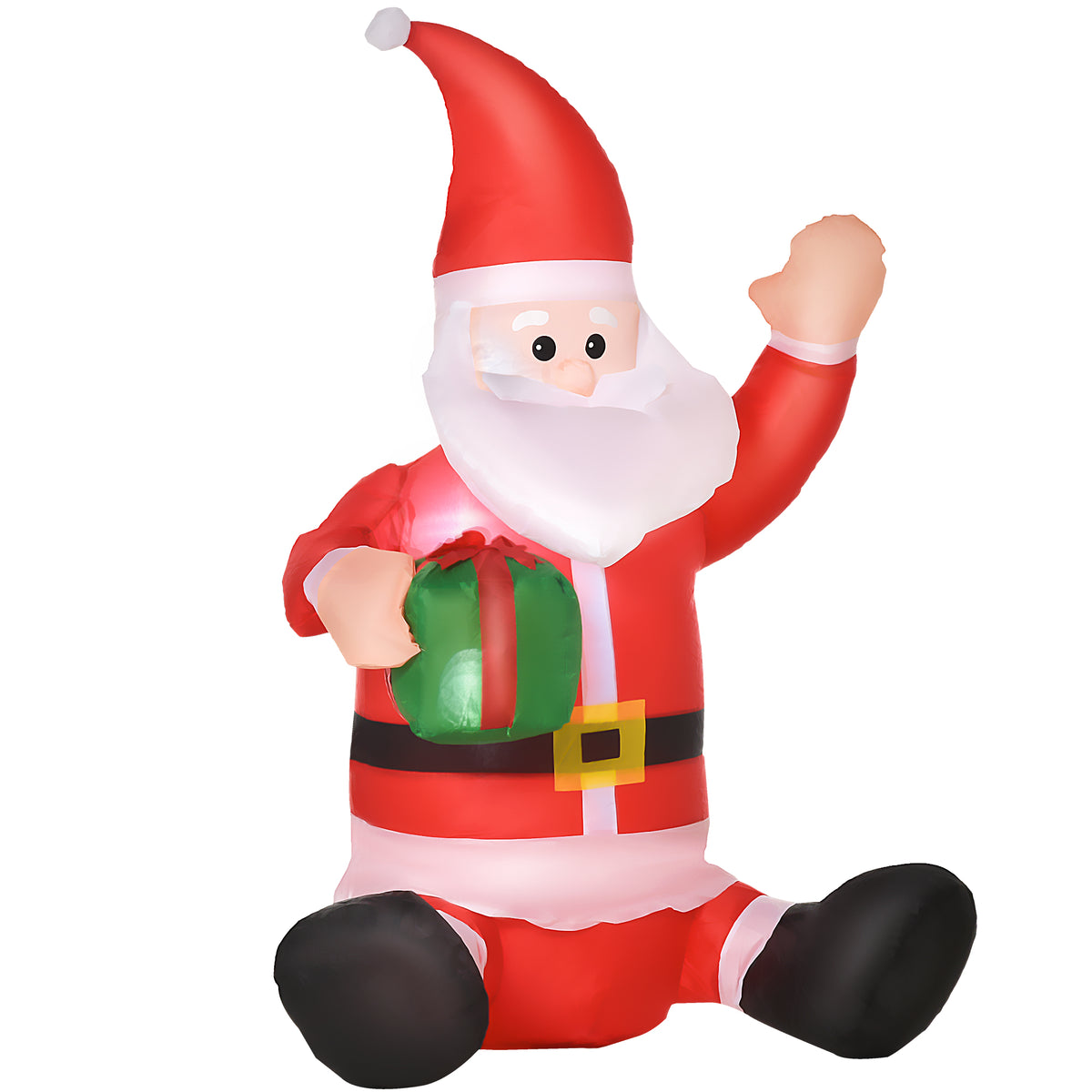 3.9ft Outdoor Christmas Lighted Inflatable Santa Claus with Gift Box
