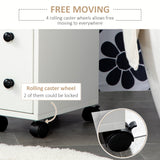 Slim Bathroom Cabinet with Wheels, Narrow Bathroom Storage Cabinet with Door, Drawer and 2 Open Compartments