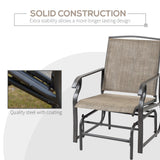 Ensemble 2 chaises glissoir extérieur, chaises berçantes glissoir 2 places avec tissu maille respirant, cadre acier