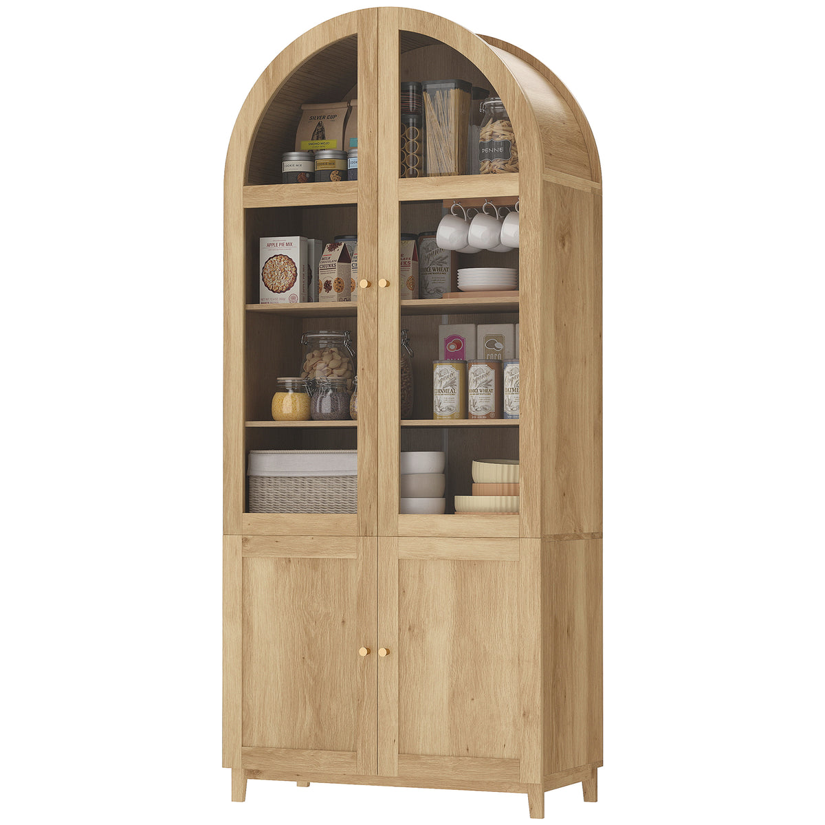 Armoire pantry à arche, armoire de rangement ferme 71