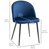 Modern Dining Chairs, Mid-Back Velvet-touch Upholstery Side Chair, Set of 4