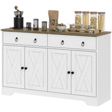 Buffet de rangement avec 2 tiroirs, 4 portes coulissantes et 2 étagères réglables