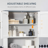 Modern Over The Toilet Storage Cabinet, Double Door Over Toilet Bathroom Organizer with Adjustable Shelf and Open Shelf