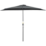 9.8ft Half Umbrella Semi Round Patio Parasol with Crank Handle