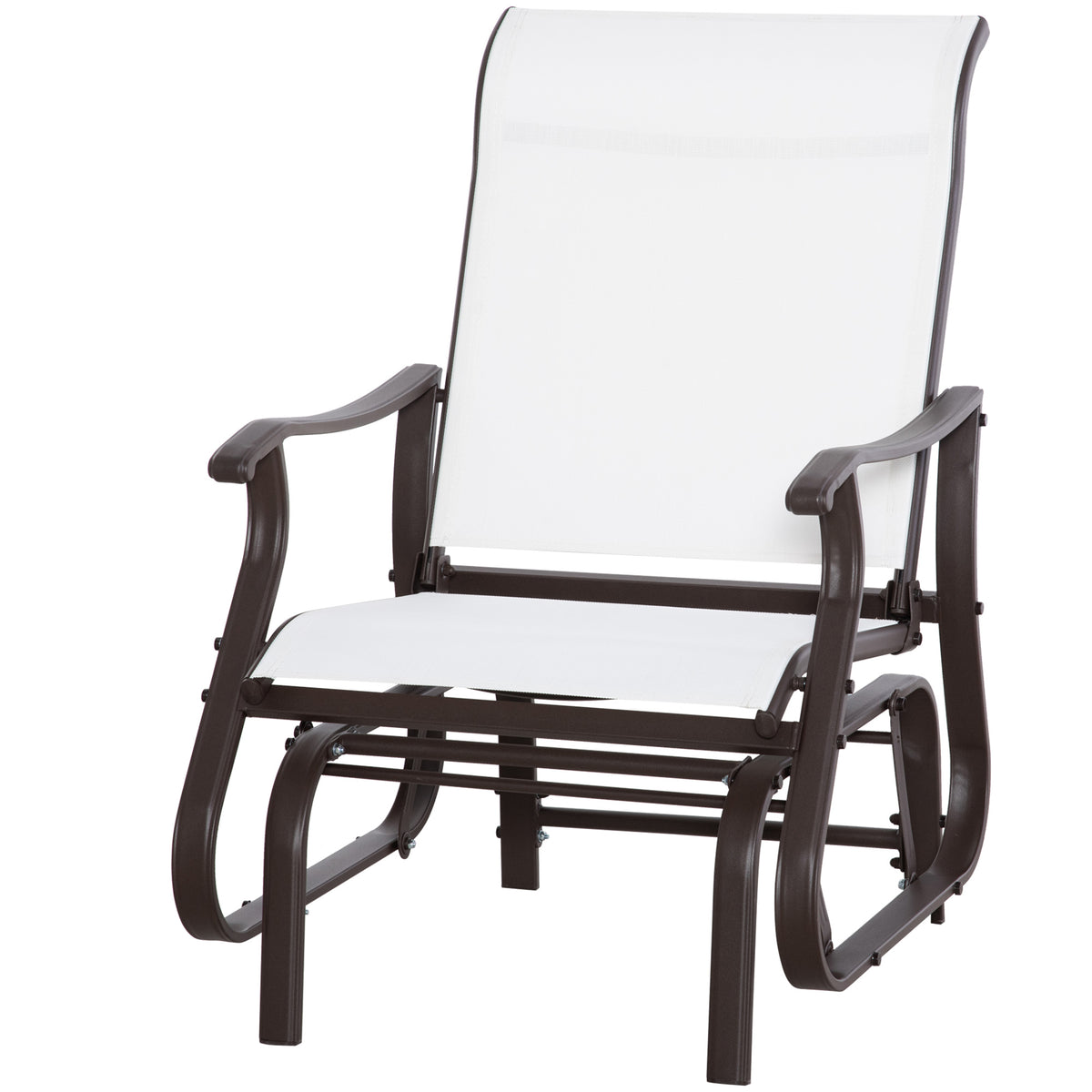 Outdoor Glider Chair, Patio Glider with Steel Frame and Mesh Fabric
