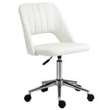 Mid Back Office Chair Velvet Fabric Swivel Scallop Shape Computer Desk Chair
