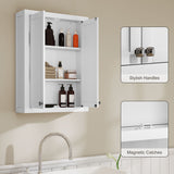 Bathroom Cabinet Wall Mounted, Modern Bathroom Wall Cabinet with 2 Doors and 2 Adjustable Shelves