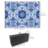 Portable Outdoor Rug with Carry Bag, 9' x 12' Reversible Mat