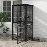 Cat Cage Multi-Level Catio Steel Outdoor Cat Enclosure w/ UV-and Water Resistant Cover, 5 Platforms