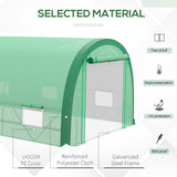 Serre tunnel améliorée 19,5' x 10' x 6,5' avec porte et fenêtres à mailles, 15 étiquettes de plantes et gants