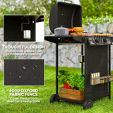 2+1 Burner Propane Gas BBQ Grill, Side Table, Shelf, Spice Rack, Wheels